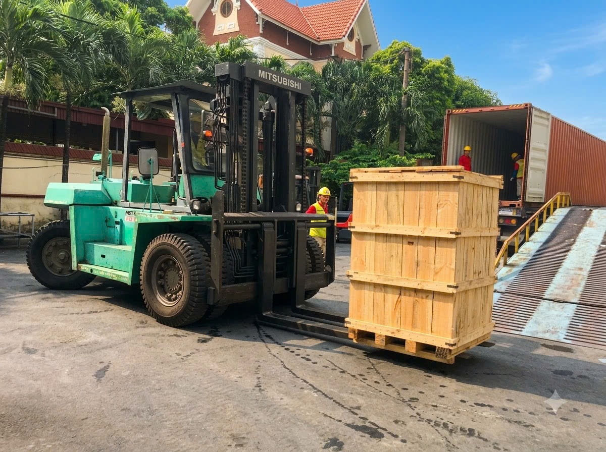 Đội ngũ kỹ thuật thi công dự án di dời dây chuyền máy xưởng tại KCN Đông Mai Quảng Ninh